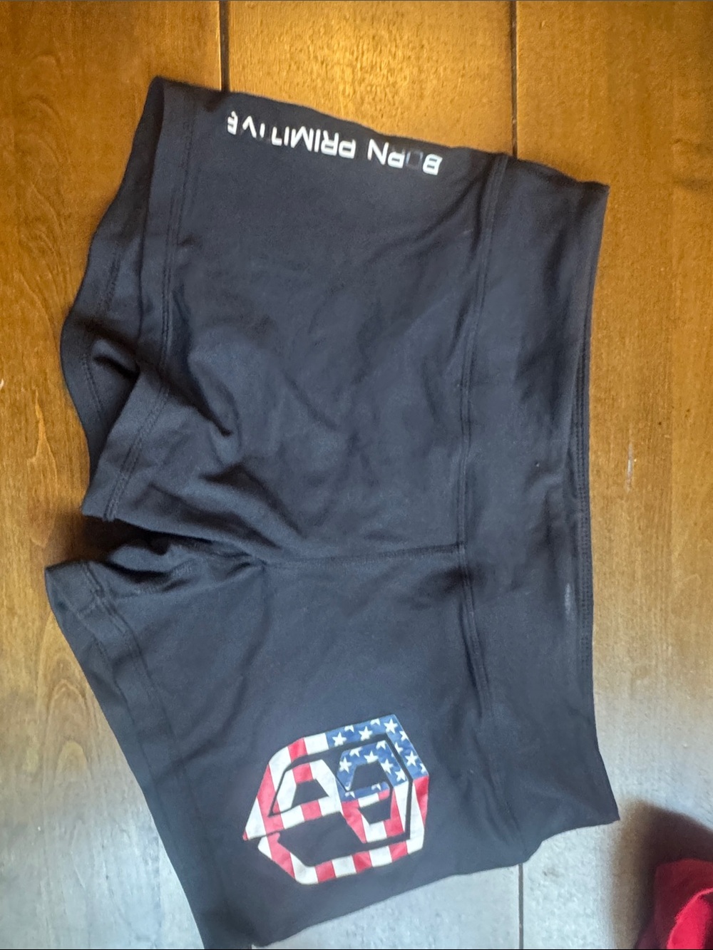 Born Primitive Black Athletic Shorts with American Flag Logo